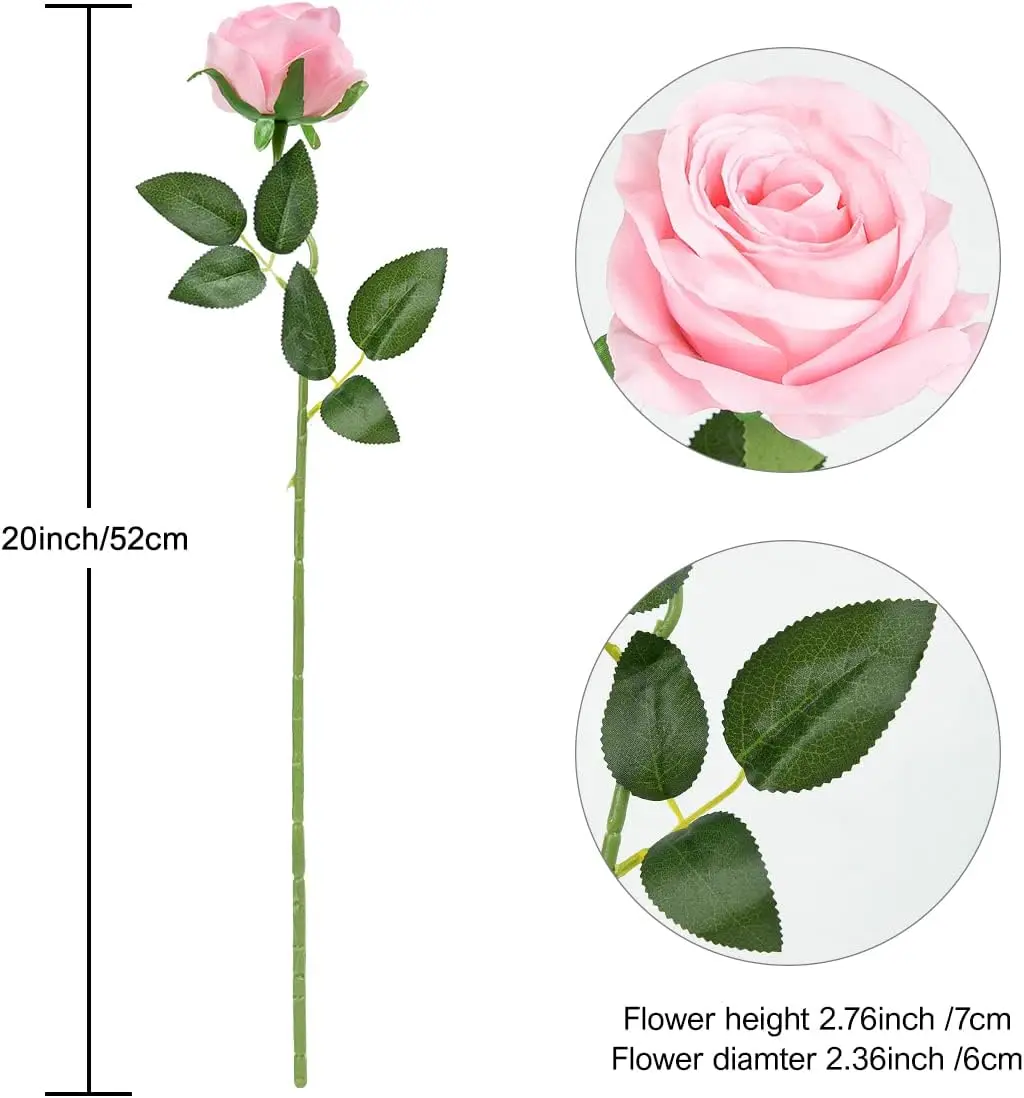 12 Stück realistischer künstlicher Rosenstrauß für Hochzeiten, Geburtstage und mehr für Blumenarrangements und Heimdekoration