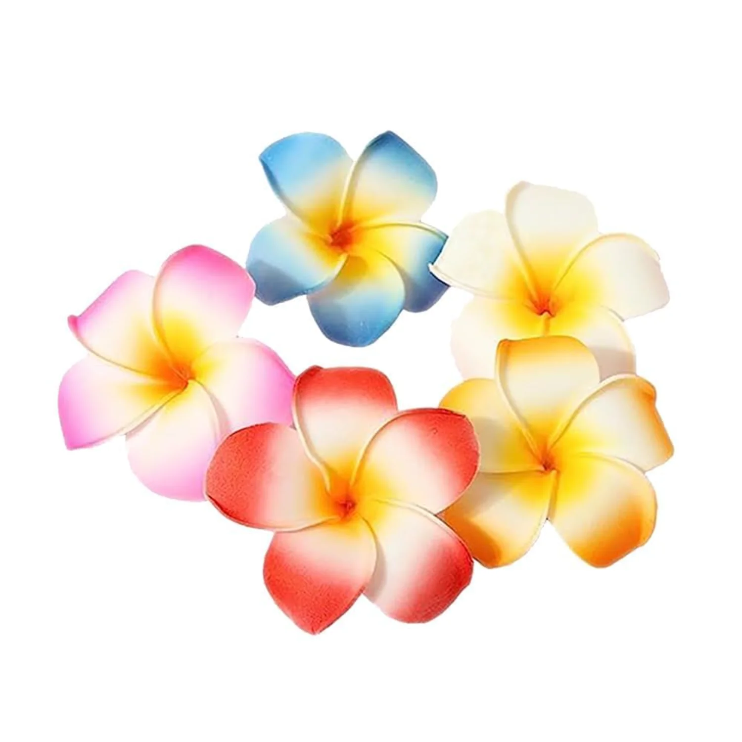 10 Pcs Multicolor Hawaii Plumeria Flower Clips Hawaiian Flower Hair Barrettes  Party Hair Clips Artificial Tropical Flower Hairp