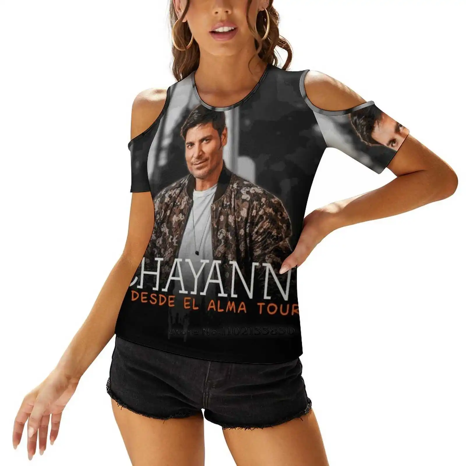 Bopakal Chayanne Desde El Alma Tour 2019 Zipper Sexy T-Shirt Casual Tops Hollow Pullover Ladies Top T Shirts Live Concert Music