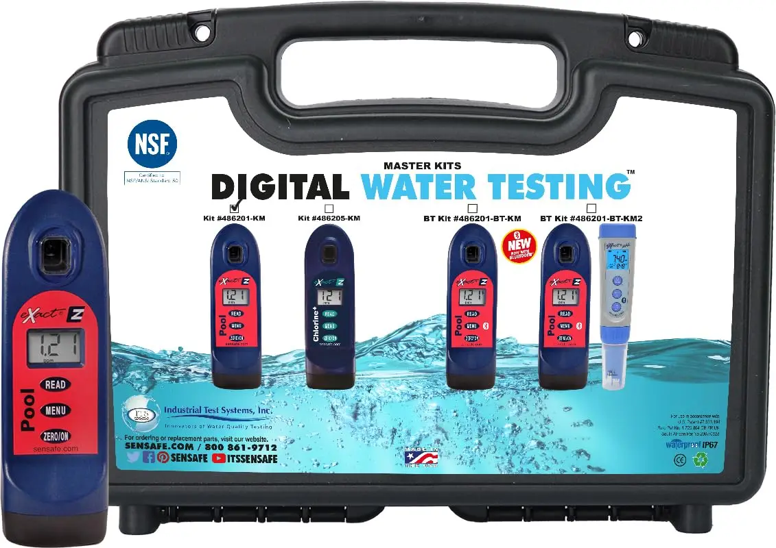 ITS 486201-KM Pool Exact EZ Photometer Master Pool Test Kit | 10 Parameters - F/C/T Chlorine, pH, Alkalinity, Calcium, Cyanuric