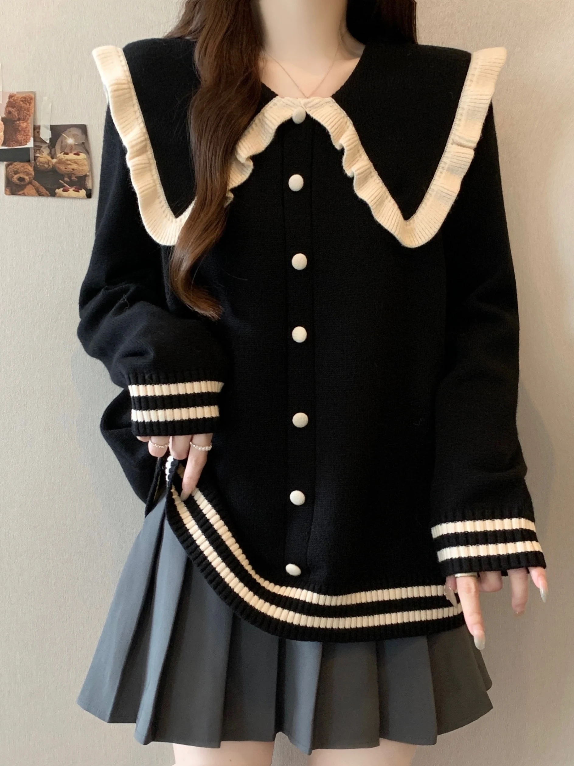 

Утепленный вязаный свитер больших размеров для женщин, осенне-зимний, свободного кроя, с воротником-стойкой, повседневный, дышащий, модный