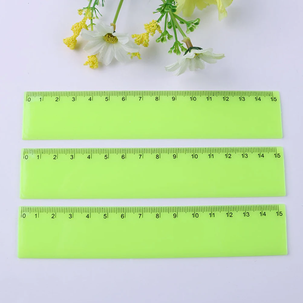 

Colorful Ruler 15cm Plastic Straight Ruler for Students Multi Function Portable School Supplies Thin Design
