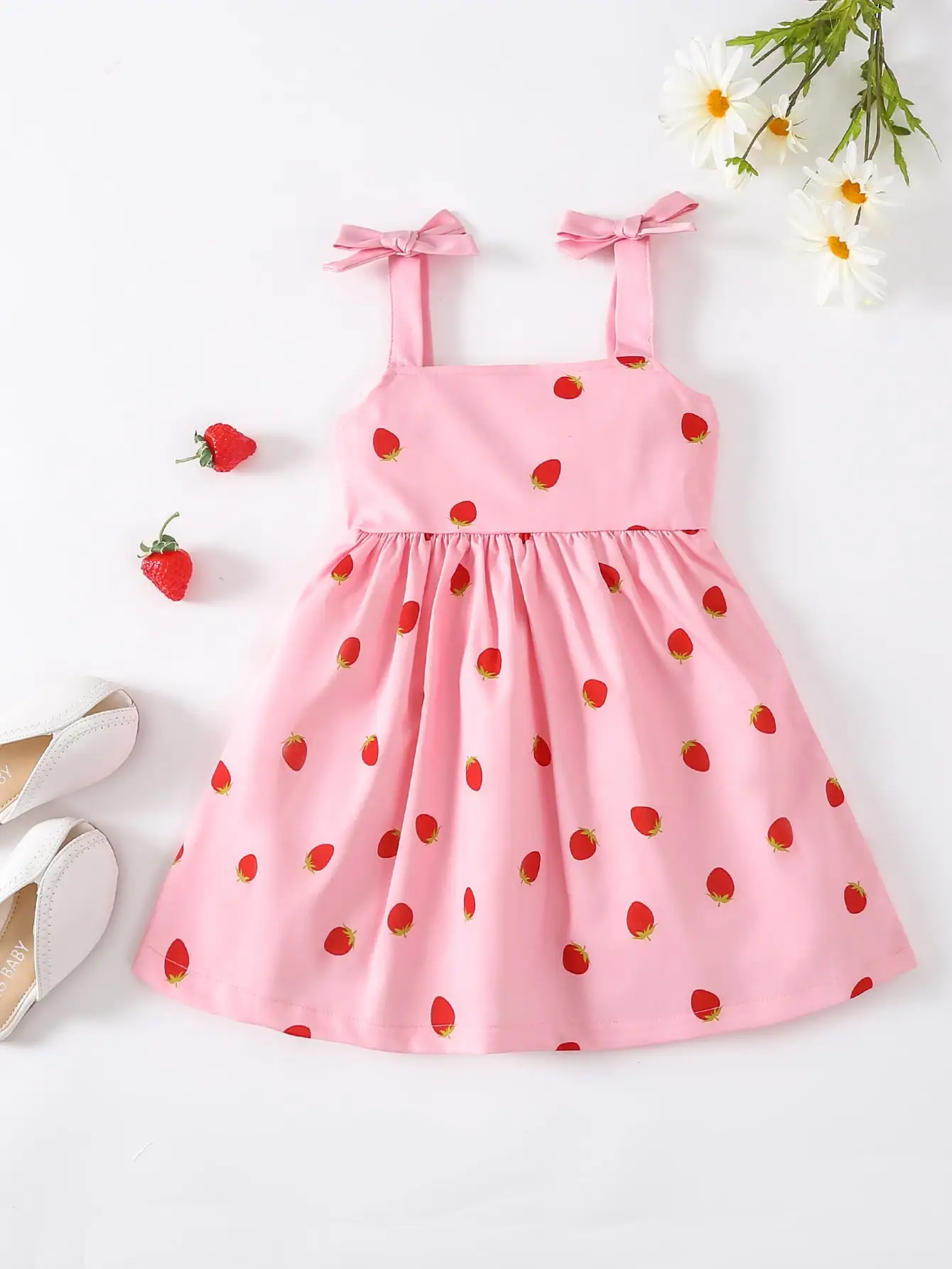 Summer Girls Fashion Casual Strawberry Print Dress