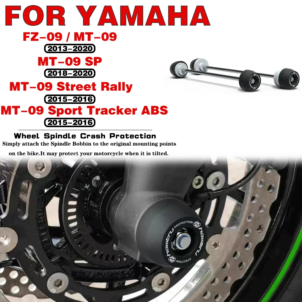 

For YAMAHA MT-09 MT-09SP MT-09 Street Rally MT-09 Sport Tracker ABS FZ-09 2013-2020 Front Rear Wheel Spindle Crash Protection