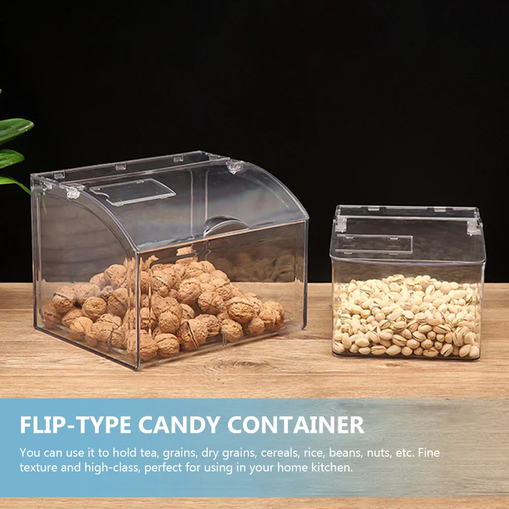 

Display Box Kitchen Jar Candy Jars with Lids Showcase Containers Nuts Storage Plastic Airtight