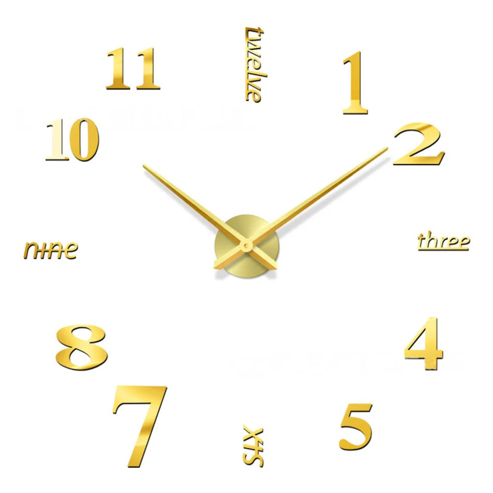 For Living Room DIY Wall Clock for acrylic Wall Clock Silent Wall Clock As Shown Clear Hands Design Silent Operation