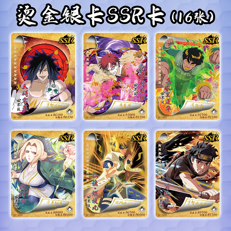 NEW Naruto Deluxe Collection Cards Fire Will Chapter Kakashi Sasuke Sakura Diamond Flash Gold Stamping UR Card Children Toy Gift