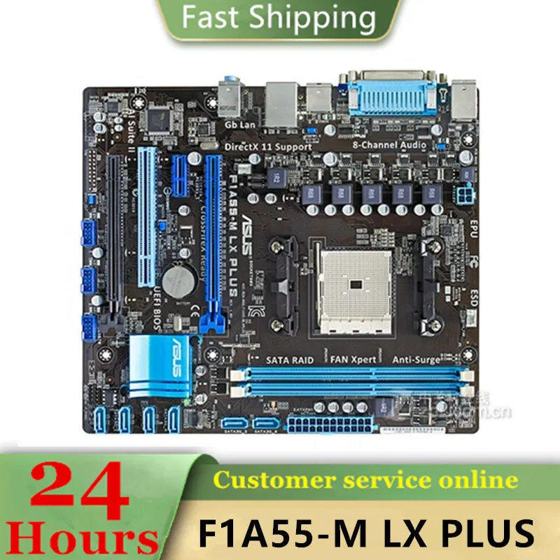 100%Test Original used motherboard  F1A55-M LX PLUS DDR3 Socket FM1 32GB USB2.0 VGA A55 Desktop motherboard