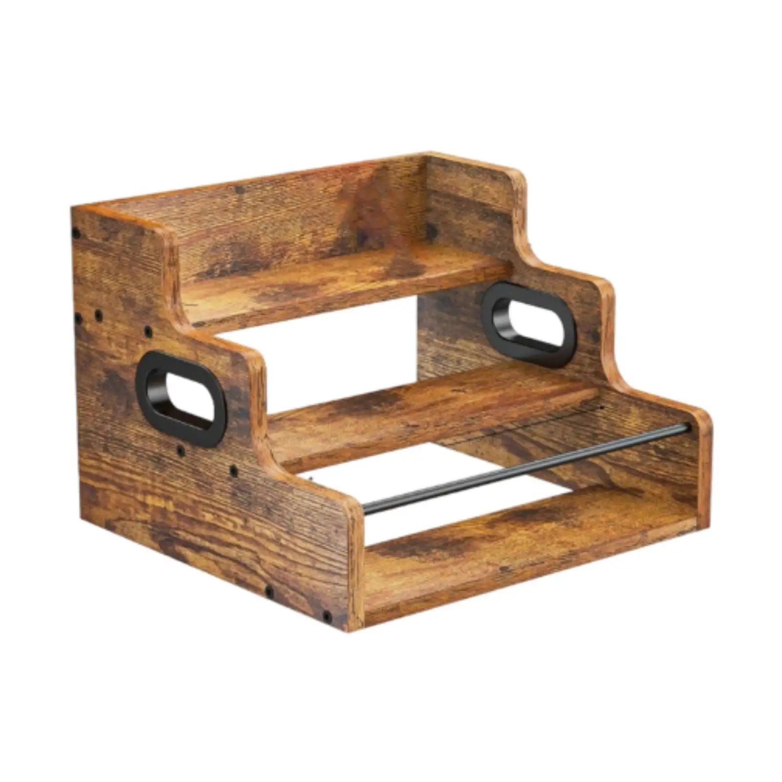 Wine Rack Wooden 3 Tiered Storage Shelves Coffee Syrup Organizer Shelf Stand for Pantry Coffee Bar Home Countertop Cabinet