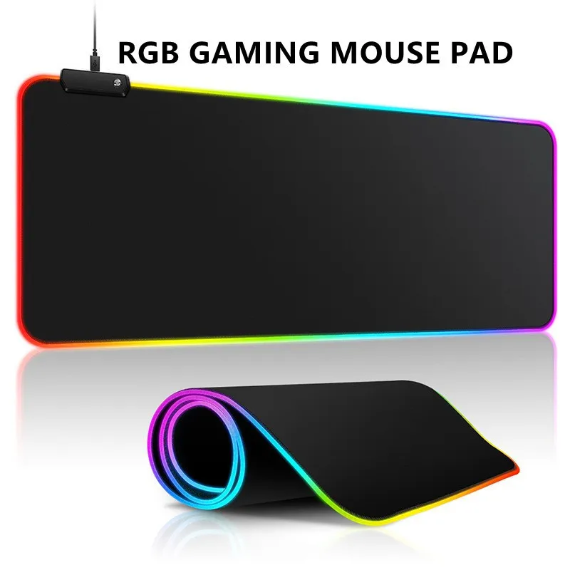 1 Pcs Large Gaming Mouse Pad Light Modes Touch Control Extended Soft Computer Keyboard Mat Non-Slip Rubber Base