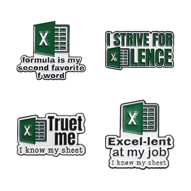 Trust Me I Know My Sheet Enamel Pins Excel Spreadsheet Brooch Lapel Badges Jewelry Gift Accessories