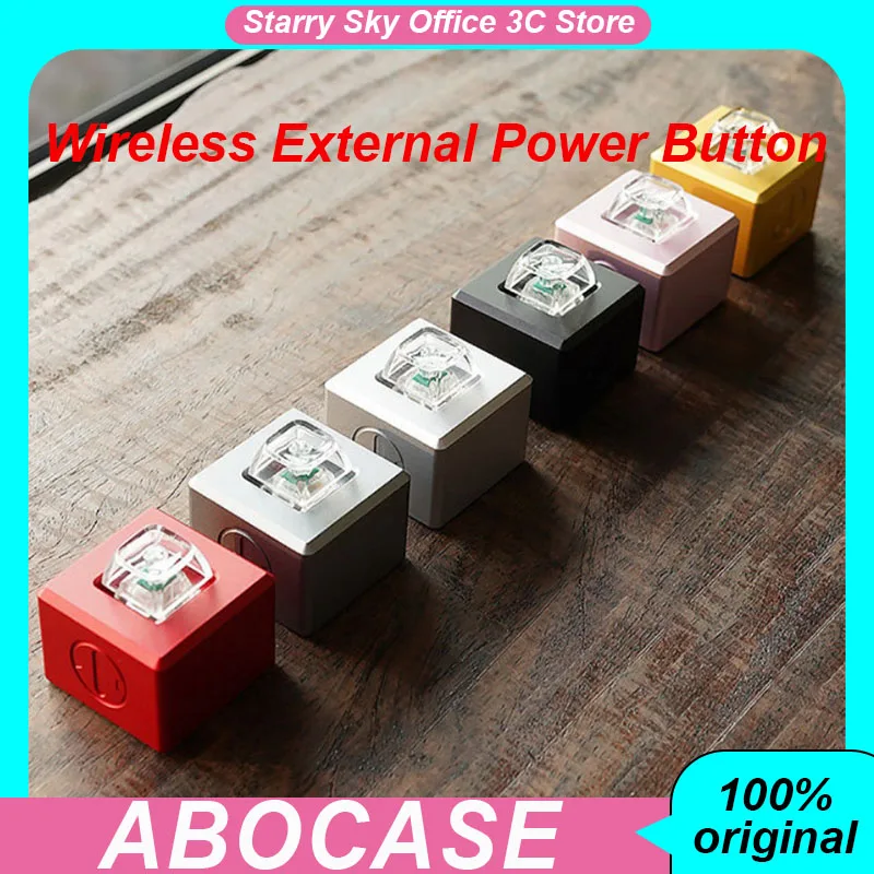 

aboCase Внешняя кнопка питания Беспроводной компьютер из алюминиевого сплава Внешний настольный переключатель Настольная кнопка питания Пульт дистанционного управления