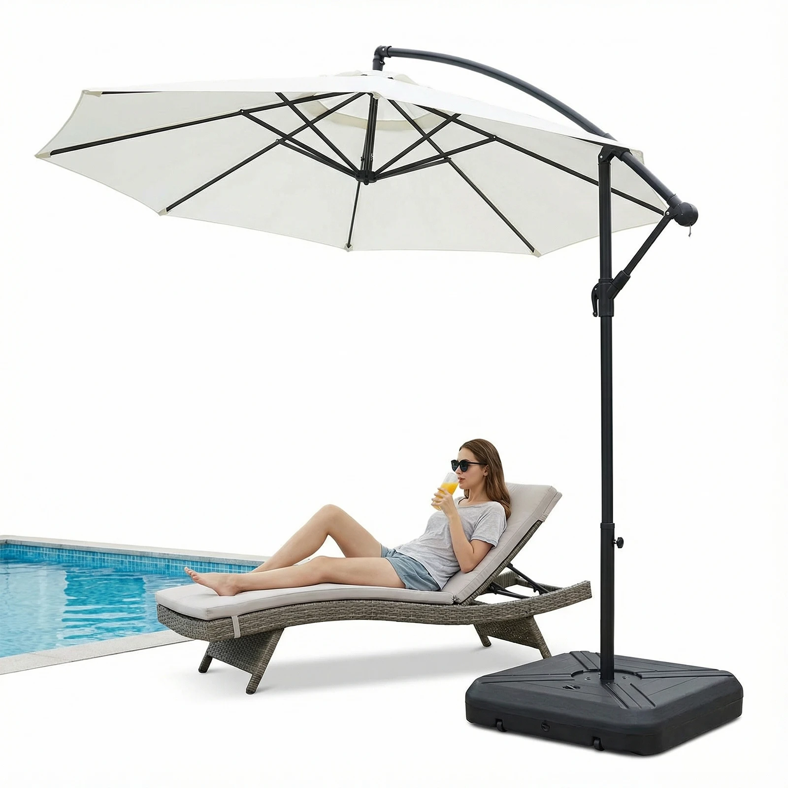 

Квадратная подставка для зонта на колесиках, держатель для зонта с колесами, грузоподъемность 130 кг, для сада, двора, террасы, зоны у бассейна