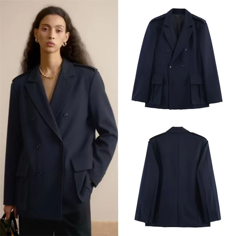 

Женский удлиненный блейзер оверсайз с большими карманами, повседневный, свободного кроя, на одной пуговице, цвета хаки/армейский зеленый/черный