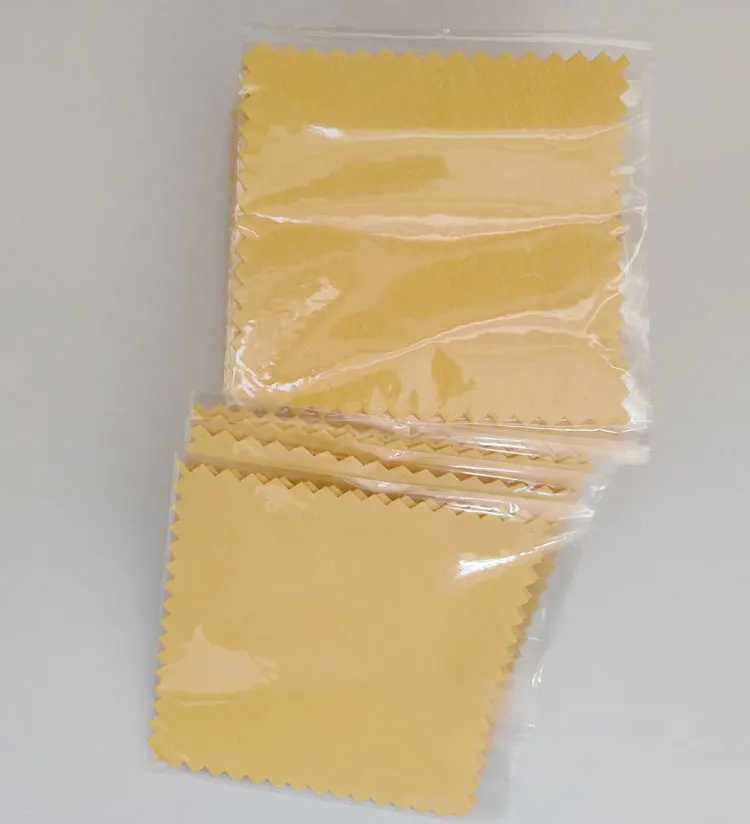 Emboss Custom LOGO 300pcs 8*8cm Silver Polish OPP Bags Cloth for Silver Jewelry Cleaner Blue Microfiber Suede Fabric Material image 3