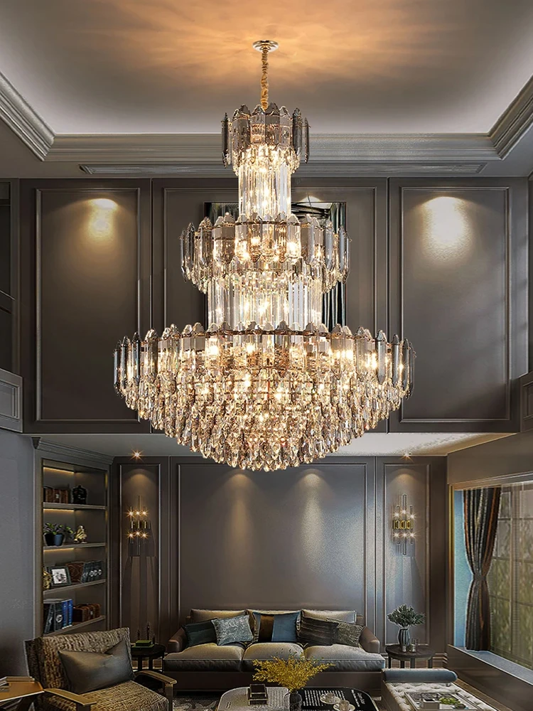 

Европейская вилла: Традиционные роскошные потолочные люстры, хрустальные подвесные светильники, светодиодные лампы для дома, светильники для столовой