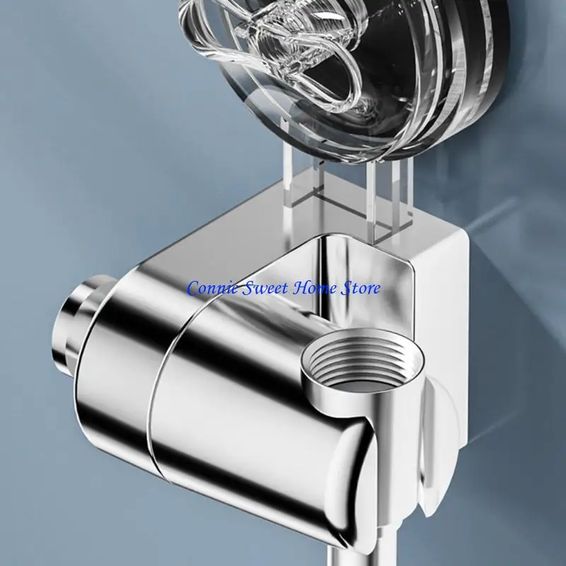 LXAF Suction Cup Shower Mount Shower Head Holders Rack 180 Degrees Adjustment Reusable Bathroom Accessory for Smooth Surfaces