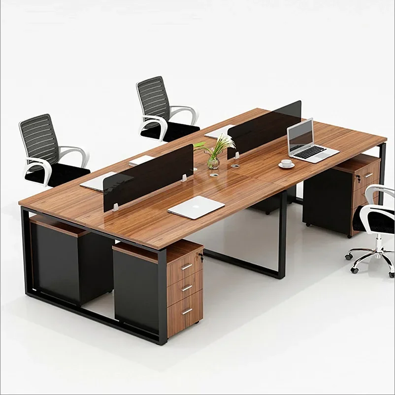 

Simple Modern Staff Office Desk And Chair Combination 2/4 Staff Computer Office Screen Work Space