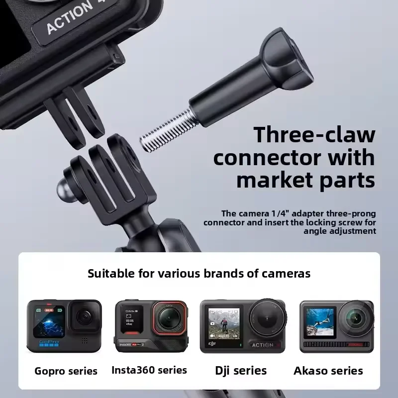 전기 진공 흡착식 차량 액션 카메라 마운트 |   360 °   조정 + 알루미늄 |   DJI/AKASO/GoPro/Insta360 시리즈와 호환 가능