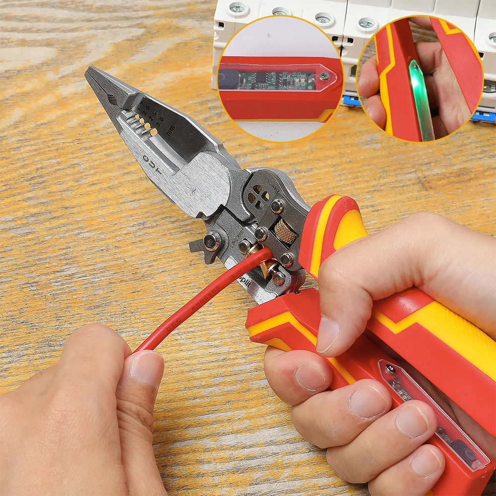 

Versatile Wire Stripping Pliers with Electricity Measurement Electrician Plier 8-in-1 Multifunctional Wire Stripping Plier