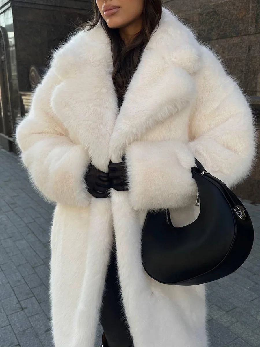 Płaszcze ze sztucznego futra damskie pluszowe regularne do biura dla mamy styl uliczny haft prążkowane ciepłe modne modne zapinane na zatrzaski dopasowane