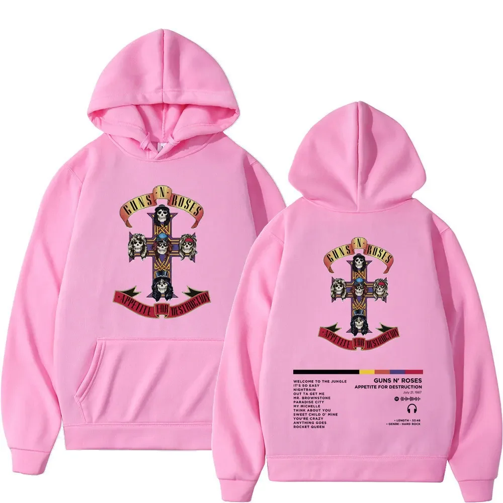 Guns N Roses Band Accessory for Destruction Printed Hoodie Rock Hip Hop Trendy Sweatshirt Gothic Fashion Hoodie unisex
