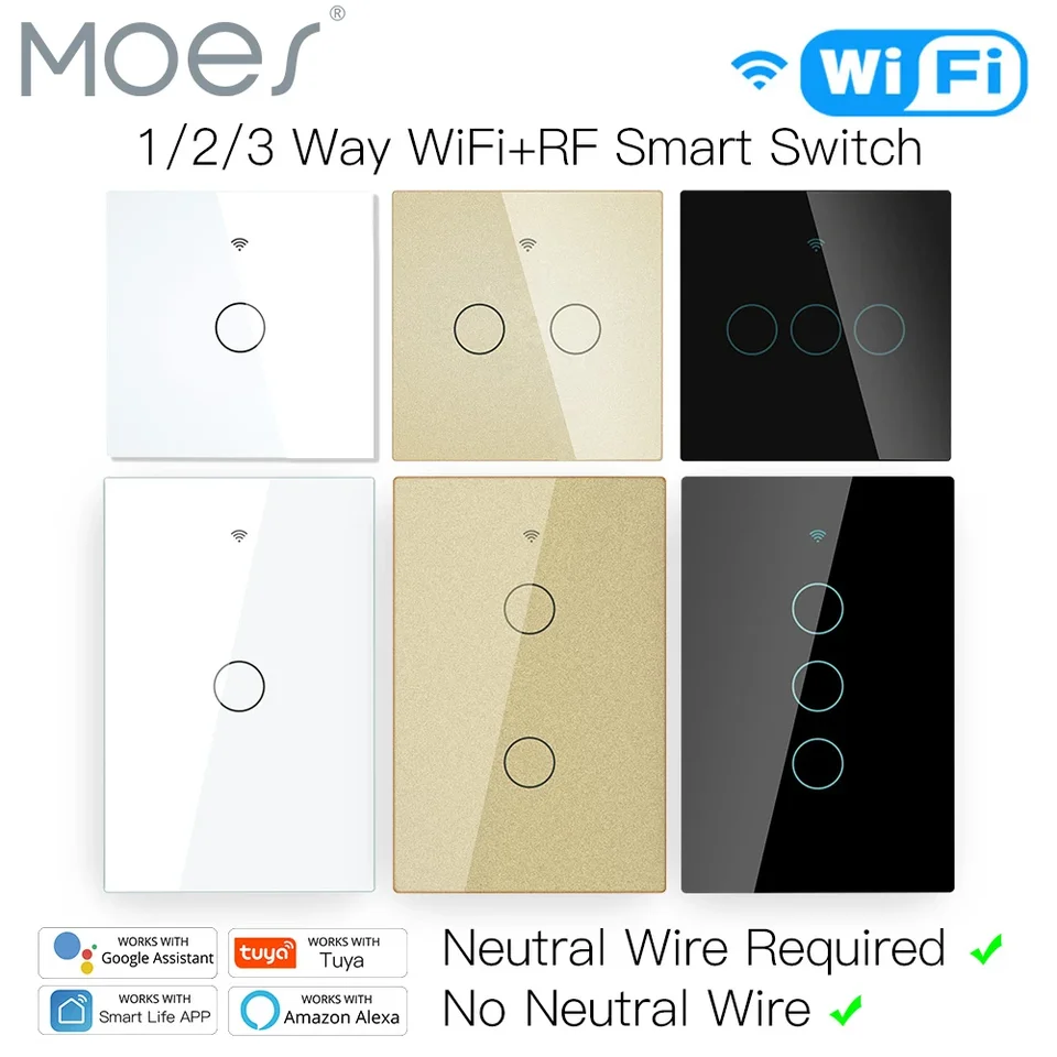 Smart WiFi Touch Light Switch with Voice Control