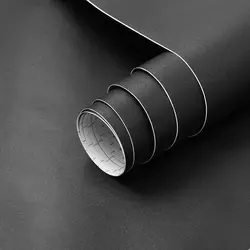 Matte Black Self-Adhesive and Removable Vinyl Wallpaper Waterproof  Contact Paper for Cabinets Countertops Wall Covering