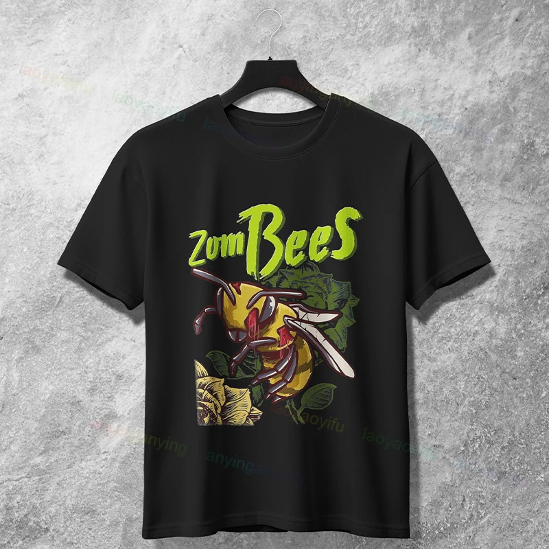

Men'S Halloween Beekeeper T-Shirt - Zombie Bee Graphic Tee 100% Cotton Short Sleeve Round Neck Casual Tshirt Outdoor Clothing