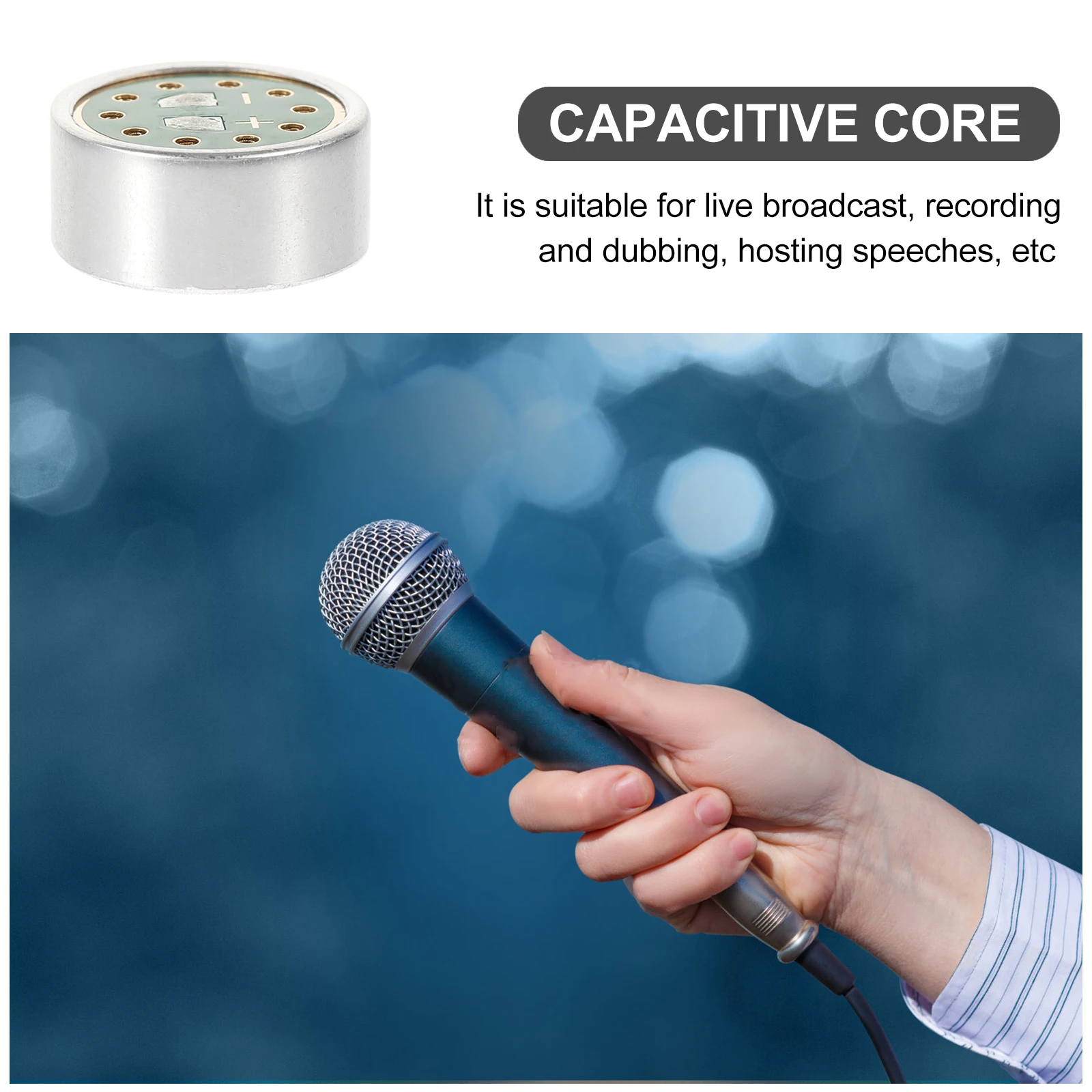 

Condenser Microphone Core 1465 Unidirectional Capacitor Mic Head for Live Streaming Meetings Recording Professional Sound