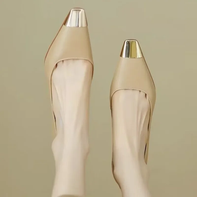 Zapatos de tacón alto y fino para mujer, calzado Sexy con punta estrecha, poco profundo, para fiesta y boda