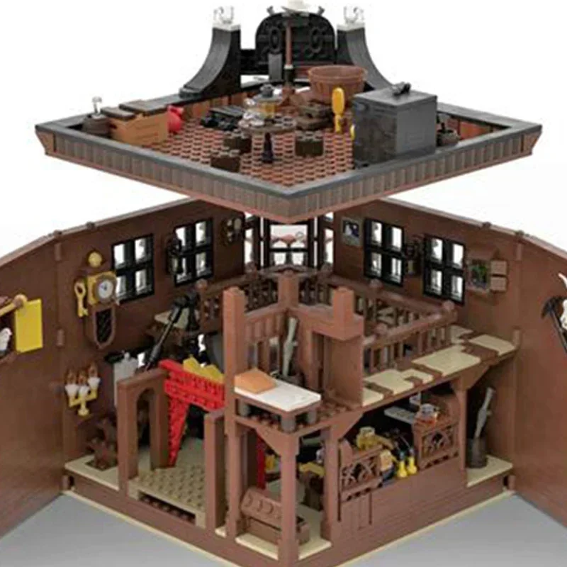 

Moc Building Blocks Western Denim Collection Western Salon Technical Bricks DIY Assembly Famous Toys For Childr Holiday Gifts