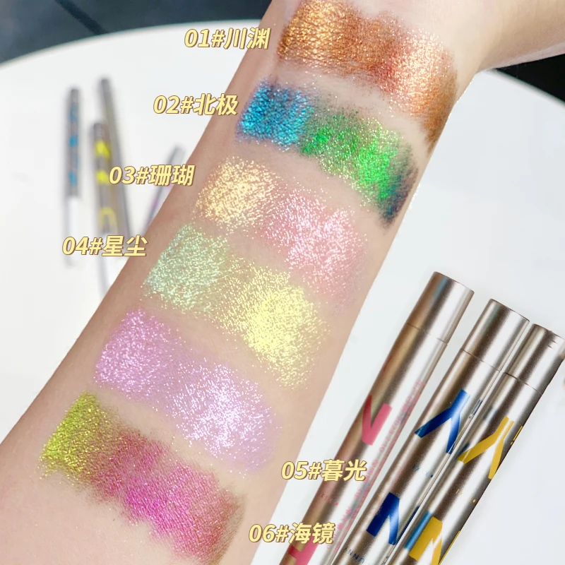 Glitter Chameleon 6 colors Eyeliner Gel Silky Smooth Long Lasting Metallic Shiny Pigment Shimmer EyeShadow Makeup Women Cosmetic