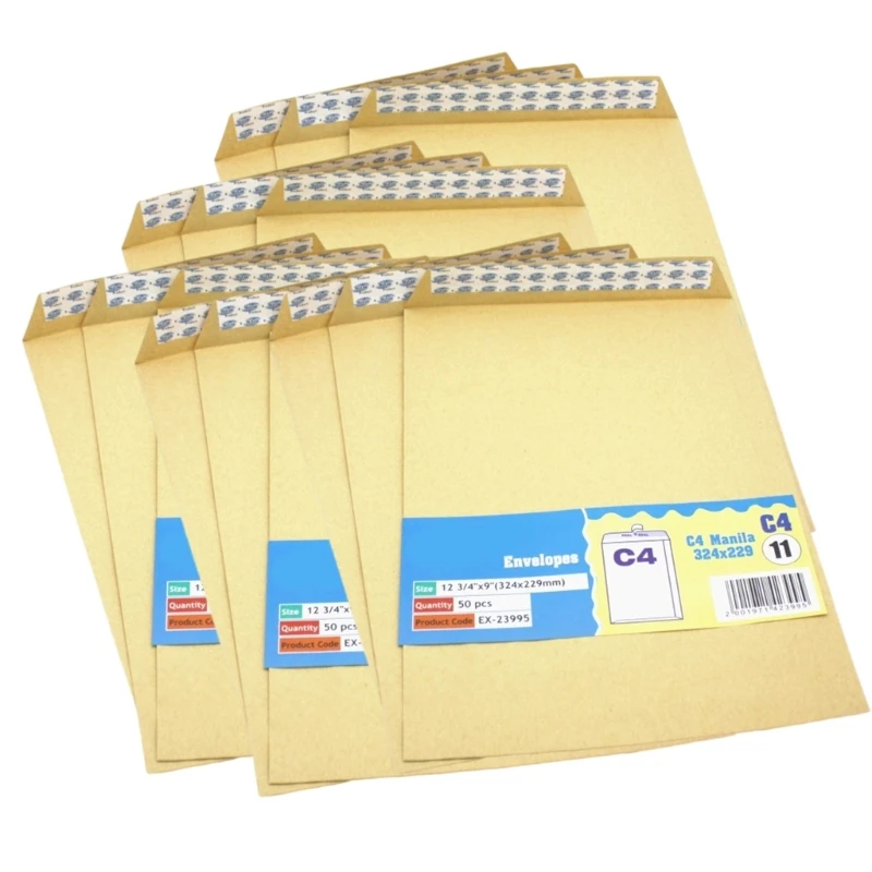 50x Krafts Paper Envelope Skylines Envelope Self-Adhesive Envelopes Letter Envelope Brown Mailing Bag For Office Dropshipping