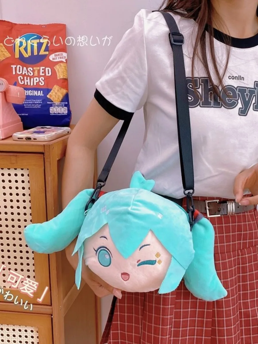Hatsune Miku Shoulder Bag New Backpack Cute Anime Girl Plush Cartoon Kawaii Knapsack Student Bag Packet Gifts Toys view 5
