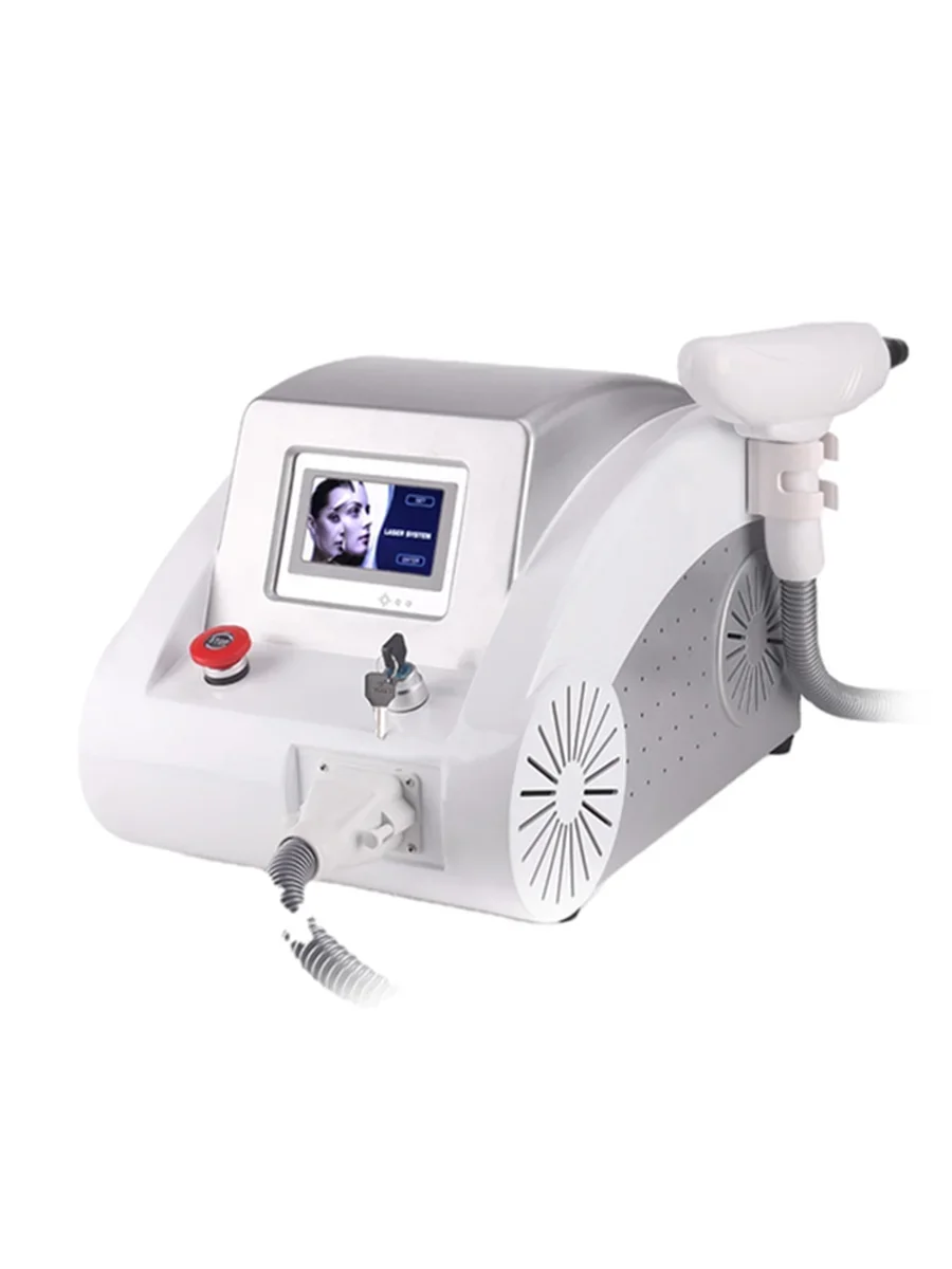 Laserowa maszyna do usuwania tatuażu ND YAG Pigment do brwi Maszyna do usuwania tatuażu z czerwonym wskaźnikiem.