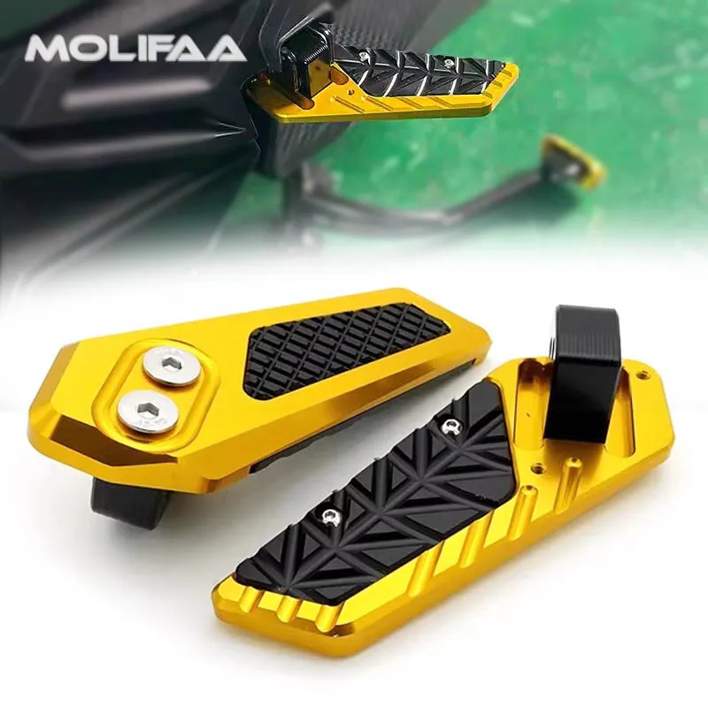 for SYM HUSKY ADV 150 Motorcycle CNC Aluminum Rear Foot Pedal Anti-skid Rear Passenger Foldable Footrests Pads Accessories