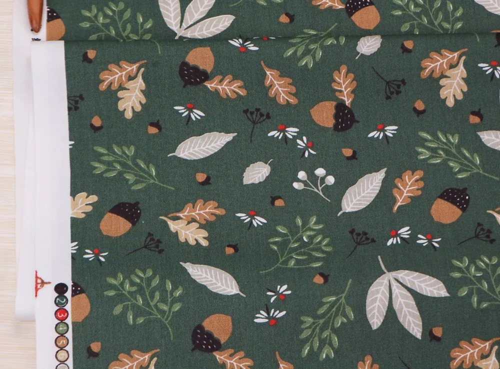 Green Leaf 100% Twill Cotton Fabric,Patchwork Cloth,DIY Sewing Quilting Fat Quarters Home Decor Material Tecido Tilda Tissus
