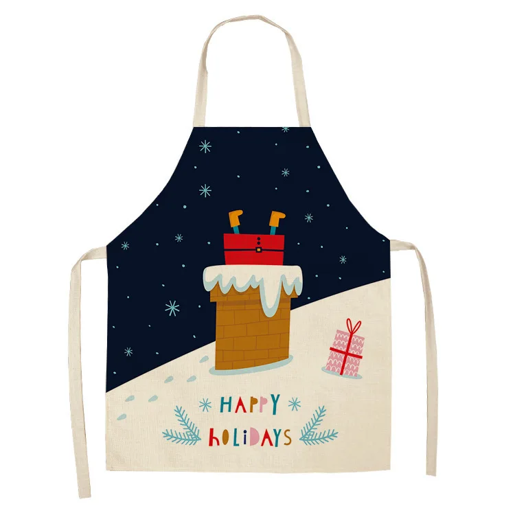 Merry Christmas Apron Ornament For Women Home Kitchen Accessories Natal Navidad 2023 New Year Gifts