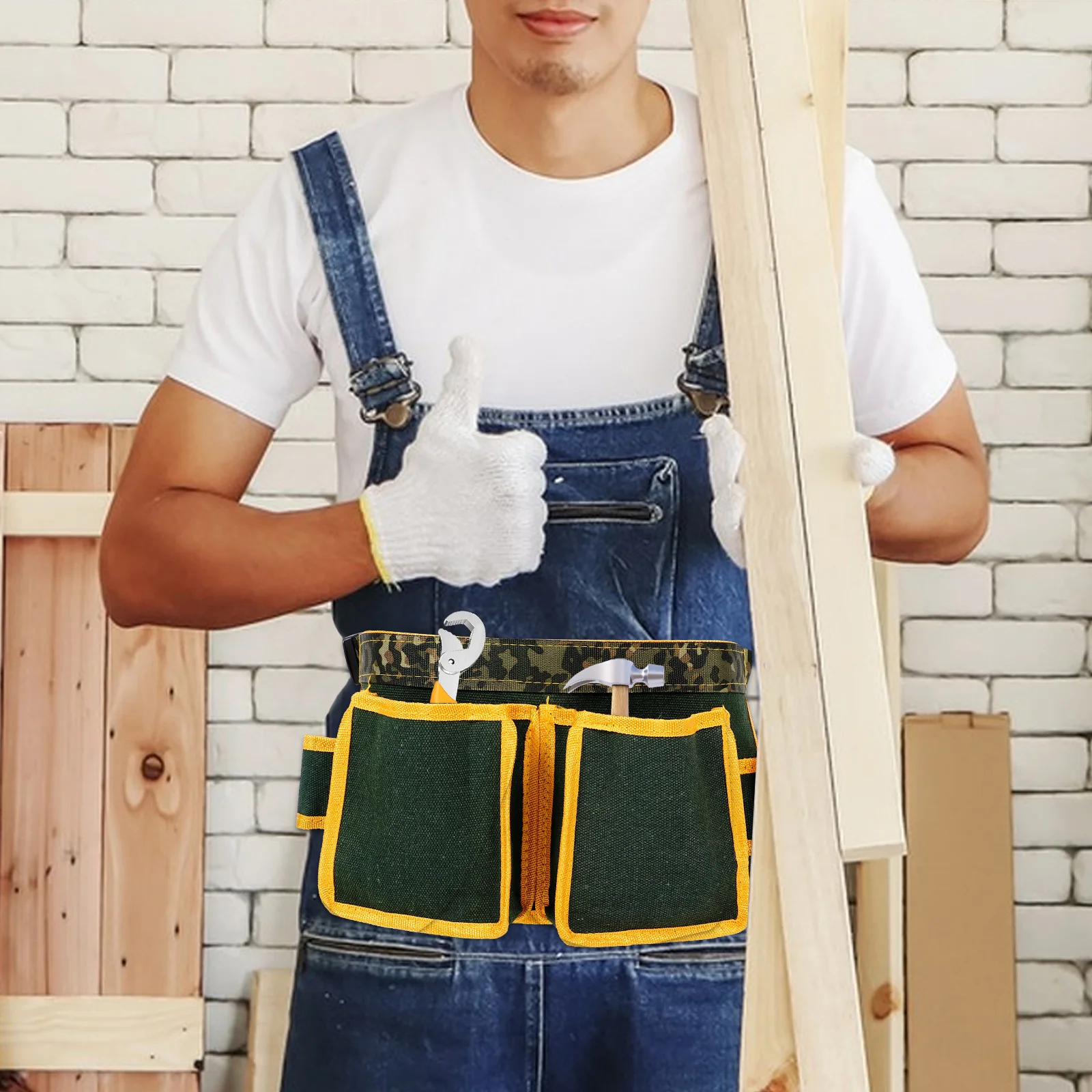 أداة حقيبة بحزام متعددة الوظائف أكسفورد القماش البناء الحقيبة سعة كبيرة قابل للتعديل الخصر المنظم للنجار