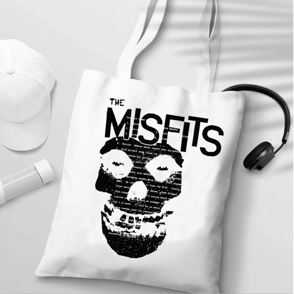 Skull Misfits shopping bag handbag shopper shopper bolso tote bag sac cabas bolsas ecologicas reusable shoping cabas