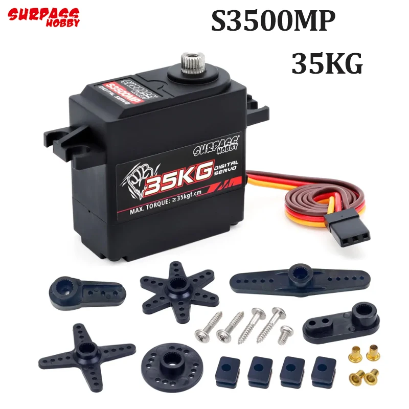 

Surpass Hobby 35 кг цифровой сервопривод S3500MP металлическая шестерня для радиоуправляемого автомобиля, дрона, самолета, автомобиля с неподвижным крылом, лодки, модели робота, аксессуары