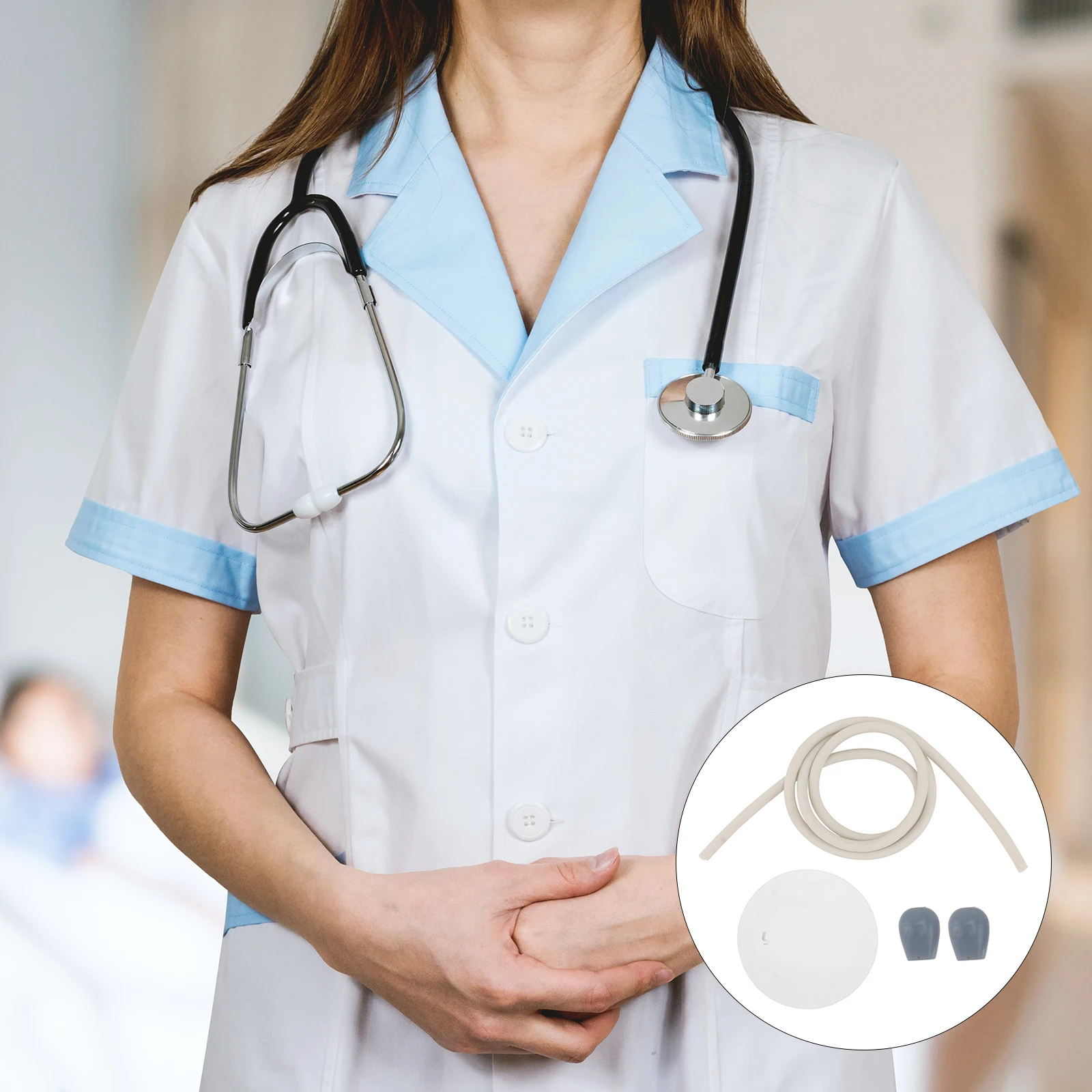 

4 Pcs/set Hose Stethoscope Accessories Diaphragm Earbud Echoscope Replacement Earplug Earbuds