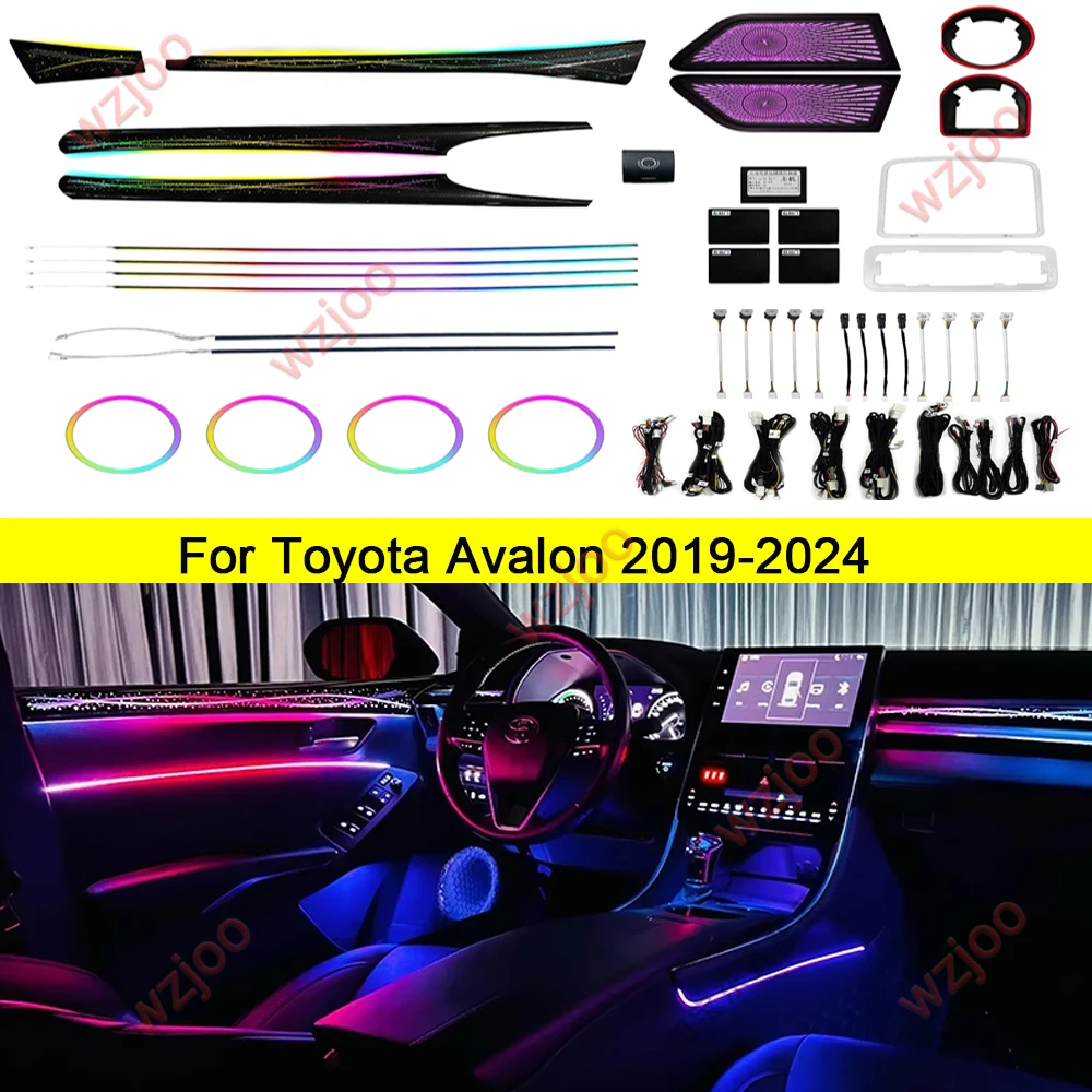 

For Toyota AVALON 2019+Dynamic Atmosphere Lamp Carbon Fiber Pattern Automotive Interior Lighting Upgrade 64 colors Ambient light