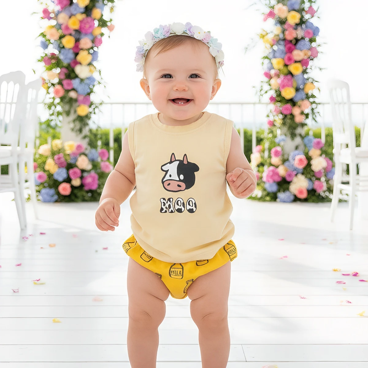 

Cute Cattle Animal Baby Boys Girls Clothing Sets Cotton Summer 2pcs