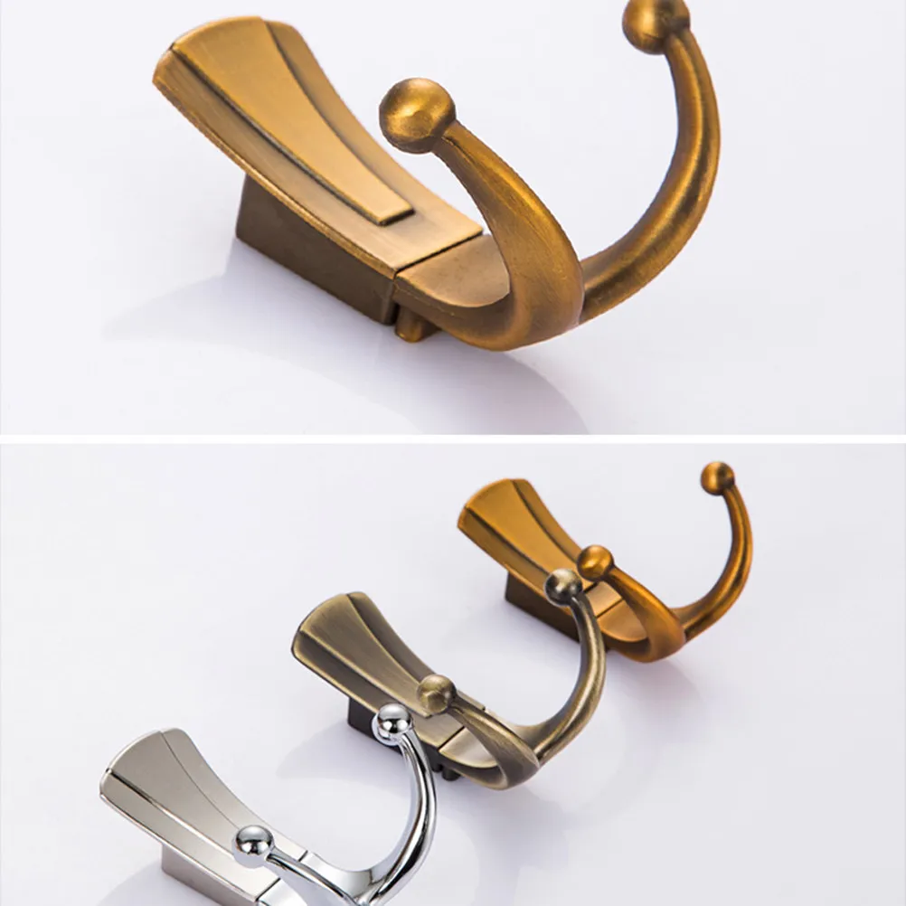 Double Coat Hook Heavy Duty Wall Mounted Rack Aluminium Alloy Bathroom Kitchen Garage Towel Robe Clothes Hook Brushed Finish