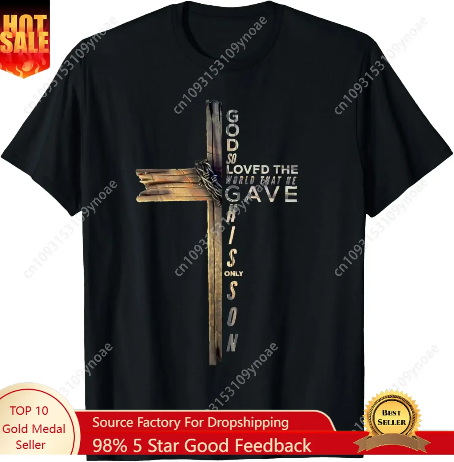 

John 3 16 Christian Cross Bible TShirt Man Women Cotton Tee Soft Shirt Return Classic Breathable Top Short Sleeves