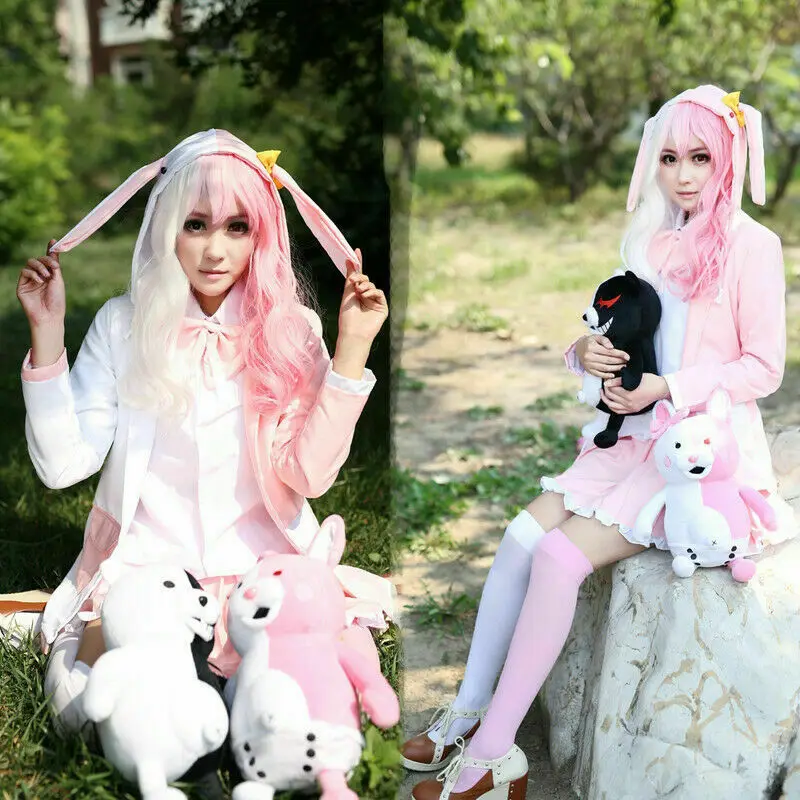 

Новый костюм для косплея Danganronpa для RUMI, розовый и белый костюм для косплея Monomei