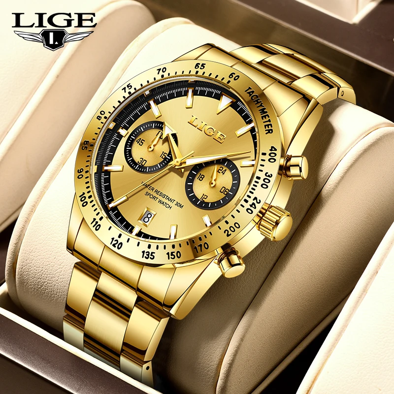 

Новые роскошные мужские часы LIGE: деловые, спортивные, кварцевые, с календарем, водонепроницаемые, из нержавеющей стали.