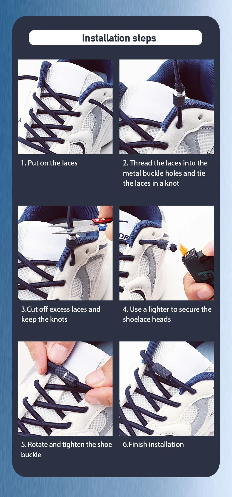 1Pair Round Elastic Laces No Tie Shoelaces Metal Capsule Buckle Shoelace Without Ties Sneakers Basketball Laces Shoe Accessories